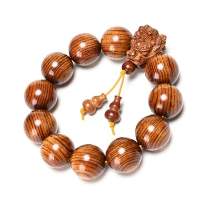 Natural Wooden Bracelet Adult Spring Bracelet Bead Dia. 0.8 inch 12 Beads 1pc - style: WishesEngrave