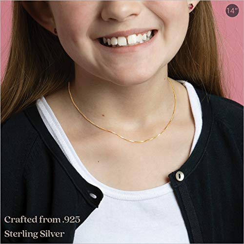 KEZEF 925 Sterling Silver Box Chain Necklace for Women & Men, 0.7mm Thin Chain Necklace, Available in Sterling Silver, Gold Plated & Rose Gold Plated Finishes, Made in Italy - color: Sterling Silver, size: 15 Inch