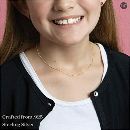 KEZEF 925 Sterling Silver Box Chain Necklace for Women & Men, 0.7mm Thin Chain Necklace, Available in Sterling Silver, Gold Plated & Rose Gold Plated Finishes, Made in Italy - color: Sterling Silver, size: 15 Inch