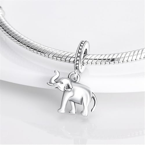 925 Silver Charm for Bracelets Animal Pet Insect Series Women Jewelry Gift - color: Silver Elephant