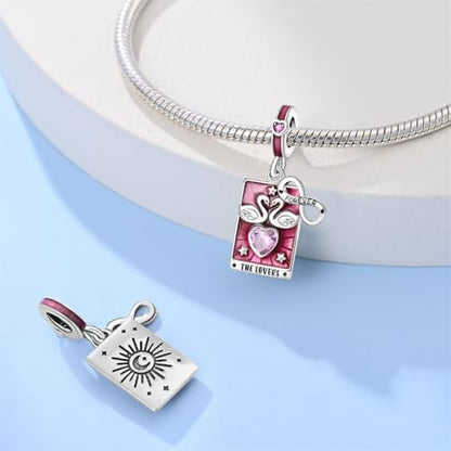 KUNSIR Charms Beads fits Pandora Charm bracelets for Woman 925 Sterling Silver Dangle Pendant Bead Jewelry Beads Gifts Happy Birthday Charms for Women Bracelet&Necklace - style: Tarot Lovers Pendant