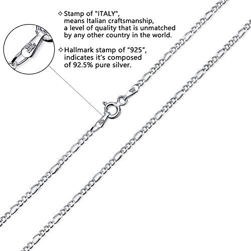 Savlano 925 Sterling Silver 2mm Italian Solid Figaro Link Chain Necklace Comes With a Gift Box for Men & Women - Made in Italy
