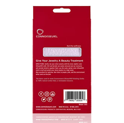 CONNOISSEURS - Extra Large Polishing Cloth - 14x14 Inches | Premium Edition - for Silver Jewelry - Ultrasoft Fabric with Anti-Tarnish Formula - style: 14 x 14 Inches - Silver