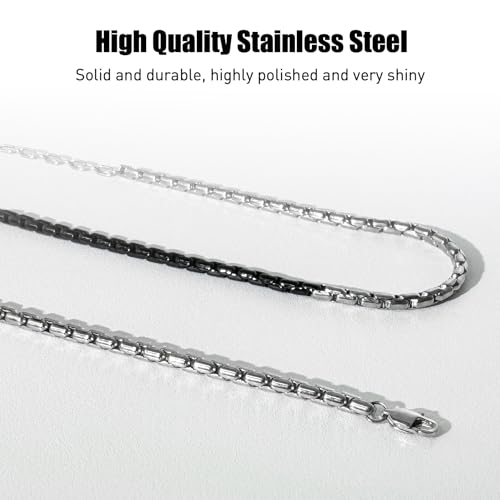 Stainless Steel Chain Necklaces,Rolo Chain Necklace for Men Women,Unique Fashion and Charm Jewelry, Silver Tone Chain,Stainless Steel Adjustable Link, Gifts for Friends/Husband/Dad - style: 1259