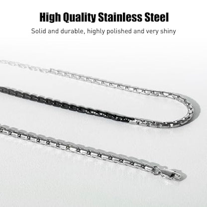 Stainless Steel Chain Necklaces,Rolo Chain Necklace for Men Women,Unique Fashion and Charm Jewelry, Silver Tone Chain,Stainless Steel Adjustable Link, Gifts for Friends/Husband/Dad - style: 1259
