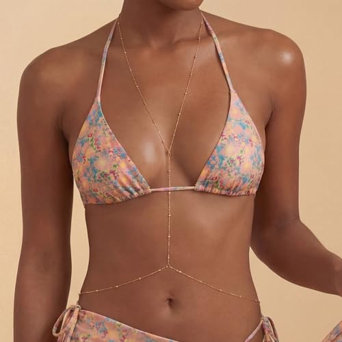 Gold Body Chain for Women, Adjustable Layered Beach Bikini Jewelry | Belly Chain, Waist Chain, Sexy Body Jewelry, Adjustable Fit, Back Chain, Beach Vacation, Festival & Concert - color: Gold-3