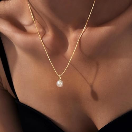 Charm Necklaces for Women,14k Gold Plated Waterproof Dainty Choker Necklace Summer Seashell Pearl Beach Cute Necklaces Set Fashion Jewelry Gift - style: Pearl 1