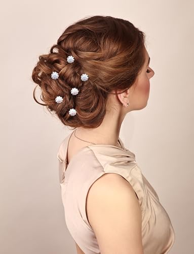 Ammei Crystal Bridal Hair Pins Clips Wedding Hair Accessories Hair Set Jewelry With Rhinestone For Brides and Bridesmaids Set Of 12 (AB Silver) - color: AB Silver