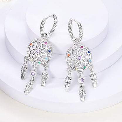 925 Sterling Silver Hoop Earrings Drop Dangle Earrings for Women Hypoallergenic Earring Trendy Huggie Earring Cute Graduation Birthday Gifts Jewelry for Women - color: Dream