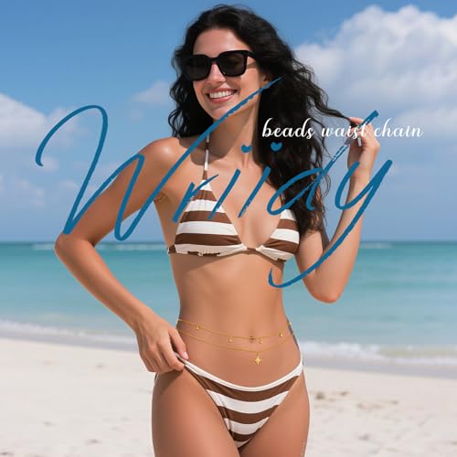 Waist Chain Silver Beads Belly Chain Gold silver Women Dainty Body Jewelry Accessories - color: gold sun - 30 + 8 in