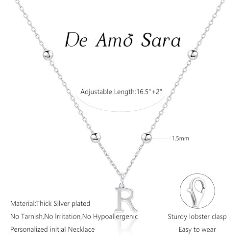 Initial Necklaces for Women, Dainty A-Z Pendant Letter Charm Necklace Personalized Name Necklaces for Women Trendy Jewelry Gift - color: E, style: Silver