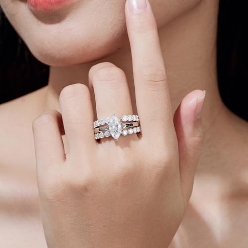 Ladies' Ring -2CT Moissanite Ring, Heart shaped Design - Comes with GRA Certificate, S925 Pure Silver+18K Platinum Plating, D+VVS1 Clarity, Plasma Cutting, Suitable for: Date/Birthday/Wedding/Party