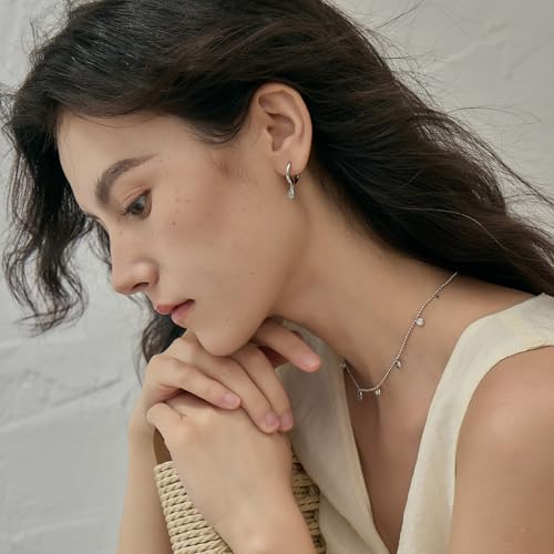 ARSIS Heart Charm Huggie Hoop Earrings for Women, Dainty 18K Gold Plated Heart Drop Hoops with CZ, Hypoallergenic, 925 Sterling Silver Posts, Tarnish-Free, Lightweight Jewelry Gift for Her - color: Aqua Teardrop