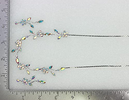 Faship Gorgeous Rhinestone Crystal Floral Necklace Earrings Set - color: AB