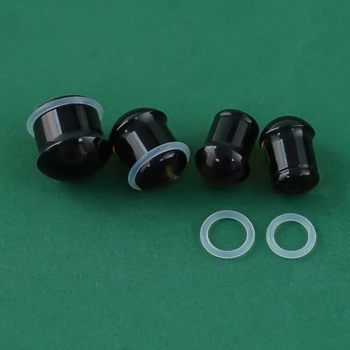 Precise Dimensions Set Color Acrylic O-Ring Ear Plugs Tunnels Gauges Stretcher Piercings Kit - color: Black, size: 10-14mm