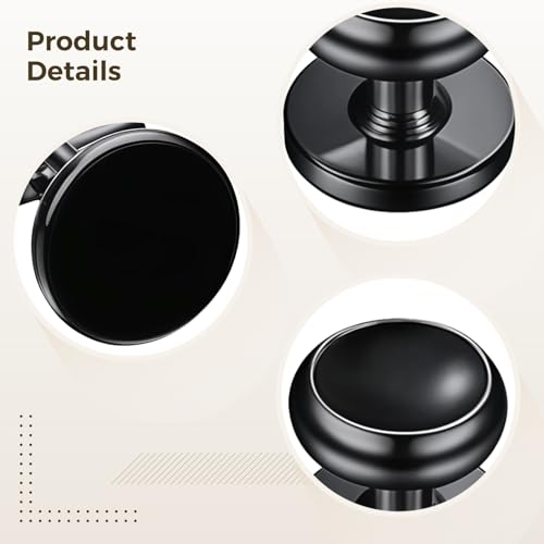 8 Pcs Men's Cufflinks Set, Black Round Cufflinks and Studs for Tuxedo, Smooth Finish Copper, Refined Modern Style for Formal Occasions