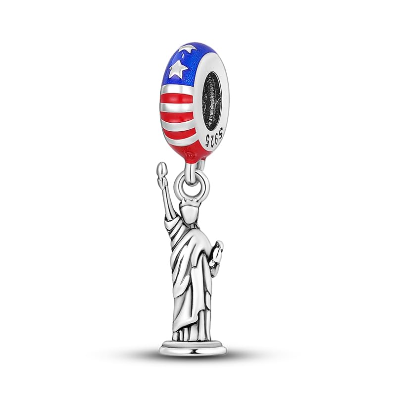925 Sterling Silver Charms for Bracelets and Necklaces Beads Jewelry Charms for Women - color: New York Statue of Liberty Charm