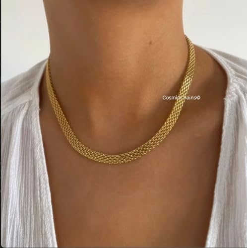 Chunky Chain Necklace for Women Men Bold Gold Statement Jewelry Trendy Layered Accessory - color: C-Chunky Gold Chain Necklace