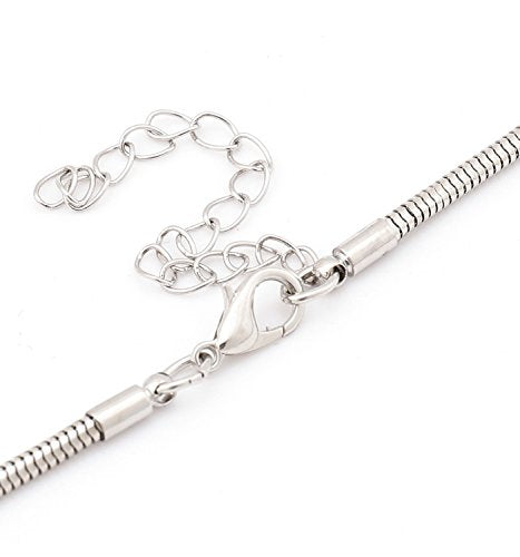 NVENF Long Sweater Chain Double Circle Pendant Necklace Bold Snake Chain Women Statement Necklace - color: A Silver-tone