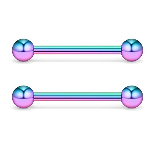 12-24PCS 16G Eyebrow Ear Helix Tragus Cartilage Earring Lip Rings Barbell Body Piercing Jewelry 6mm 8mm 10mm 12mm - style: 12mm