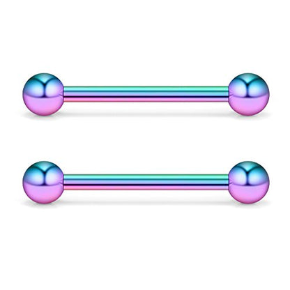 12-24PCS 16G Eyebrow Ear Helix Tragus Cartilage Earring Lip Rings Barbell Body Piercing Jewelry 6mm 8mm 10mm 12mm - style: 12mm