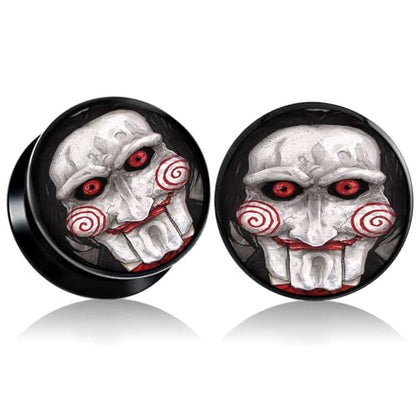 (1 Pair ONLY) Acrylic Flesh Tunnel Screw Fit Ear Gauge Earring Ear Piercing available size 2g (6mm) to 13/16" (30mm) Please Choose Size And Color - color: M02, size: 2g = 6mm