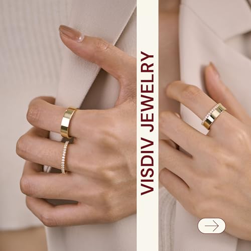 2 Pack Sterling Silver Eternity Ring & Gold Band for Women, 2mm CZ Stackable Wedding Engagement Promise Rings, Simple 5mm Plated Band, Size 5-10, Gift Jewelry Set - color: Gold, size: 8