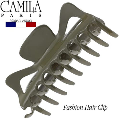 Camila Paris CP3504 French Large Hair Clips for Women Thick Hair for Long Curly Wavy Hair, Girls Hair Claw Clip, Durable Styling Big Claw Clip for Thick Hair, Strong Hold No Slip Grip, Made in France - color: Green 4.5"