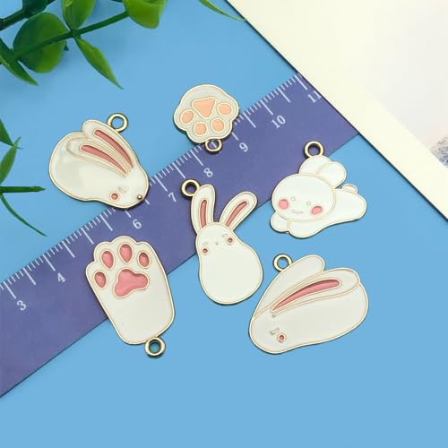Youdiyla 36pcs Alloy enamel Thanksgiving Easter series rabbit set Pendant Jewelry Making DIY Keychain Earrings Pendant Various Design Charms for Jewelry Making Bracelets Necklace (SN1041) - color: SN1041