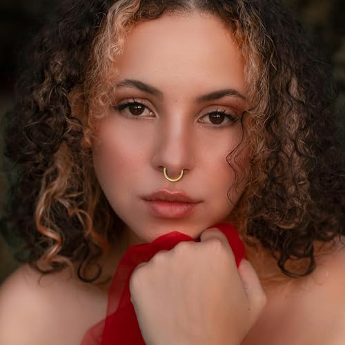 10Pcs Gold Nose Ring Hoop 18G/20G Clicker Nose Hoops Hypoallergenic Stainless Steel Nose Piercings Jewelry Gold Nose Jewelry Septum Helix Cartilage Lip Body Piercings for Women Men 7mm 8mm 9mm 10mm 12mm - color: Gold-18G