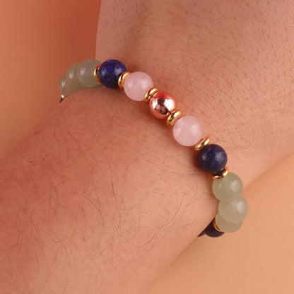 KSQS Healing Stone Bead Bracelet for Women, Natural Gemstones Balance Protection Bracelet, Spiritual Crystal Beads Bracelet Anxiety Relief with Meaning Card - color: Friendship