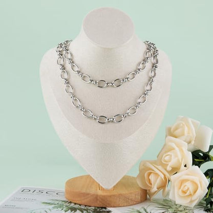 UMAOKANG 2 Meters Stainless Steel Jewelry Chains Bulk Thick Oval Link Chain | Strong Metal Chain for Jewelry Making Men and Women Jewelry DIY Supplies Findings - color: Rolo (Steel)