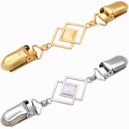 2 PCS Waist Cincher Clips Dress Clips Back Cinch for Shawl Cardigan Sweater Clothes Shirt Tightener Clip(Silvery Golden) - color: Color M