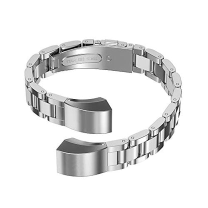 Compatible with Alta Bands Metal, Special Edition Replacement for Alta HR Stainless Steel Bands Adjustable Accessory Wristband Small Large for Alta Bracelet Women Men - color: Q1-03 Metal-Silver