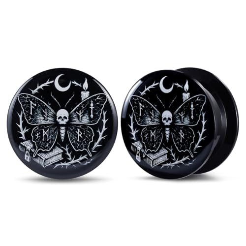 1 Pair Acrylic Solid Screw On Ear Plugs Tunnels Jesus Christ Epoxy Allergy Free 2g - 1 Inch Stretcher Art Color Portrait Drawing For Women For Men Body Piercing Jewelry - color: D3329, size: 8mm(0g)