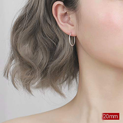 YFN Hoop Earrings Sterling Silver Polished Round Circle Endless Earrings Diameter 20,30,40,50,60,70,80mm - style: Diameter 20mm Tiny Hoop Earrings