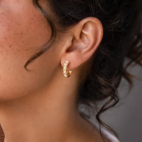 Robaice Chunky Huggie Earring for Women，14K Gold Plated Hoop Earrings | Gold Huggie 925 Sterling Silver Post Earrings, Statement Trendy Hoop Earring，Fashion Lightweight Jewelry Gifts for Women - color: Gold-B