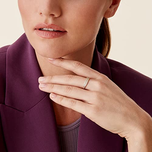 PAVOI 14K Gold Plated Slim Signet Ring with Sparkling Cubic Zirconia | Lightweight Dainty Statement Rings for Women | Everyday Jewelry - color: Yellow Gold