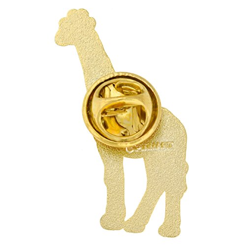 PinMart Wild Animal Enamel Lapel Pin - color: Gold Giraffe, size: 5 Pack