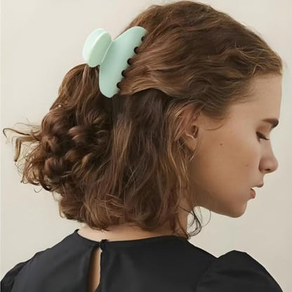 MAORULU Medium Acetate Hair Claw Clips, 3 Inch, Light Green | Premium Cute Jaw Clip For Women Girls, For Thin & Medium Thick Hair, Durable French Banana Clip, With Gift Box - color: Light Green