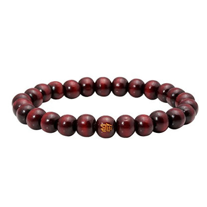 Eigso 6-8mm Wood Beads Bracelet Prayer Beads for Meditation Buddha Tibetan Bracelet for Men and Women - color: B:3 Pcs