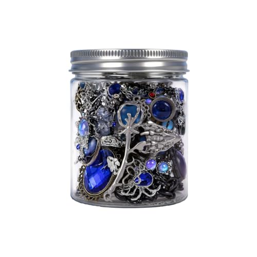 SMUOBT Mystery Jewelry Jar Bundle - Surprise Vintage Jewelry Box for Women,Gift Jewelry Set (Necklace, Earrings, Rings,Kracelet,Keychain) - Unique Birthday Gift for Women - color: Abyss Ice Blue