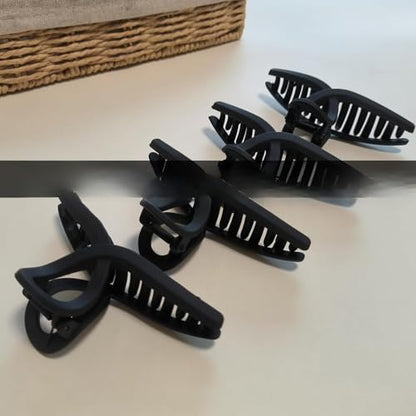 11CM Hair Claw Clips Large No Slip Big Matte Jaw Clip for Thin Fine and Medium Thick Hair Women and Girls, 4 Pack(Black)