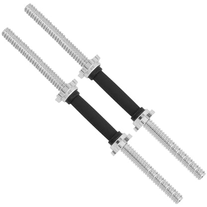 Yes4All Threaded Dumbbell Handles, Adjustable Dumbbell Bar Pair, 14/16/18/24-Inch Sizes, Fits 1" or 1.15" Plates, Non-Slip Grip, Secure Star-Lock Collars - color: 24" - Chrome & Rubber - Silver