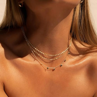 BAYLAY Gold Necklace for Women, Gold Chain for Women | 18K Gold Plated, Dainty Gold Necklace for Women, Necklace Chain, Gold Jewelry, Gifts, Size 16/18/20/22/24/26 Inch - size: 20, style: Lips Chain