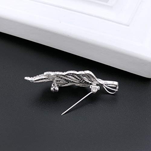 YOQUCOL Cubic Zirconia Crystal Rhinestone Wedding Brooch Pin for Women Brides Jewelry - color: D