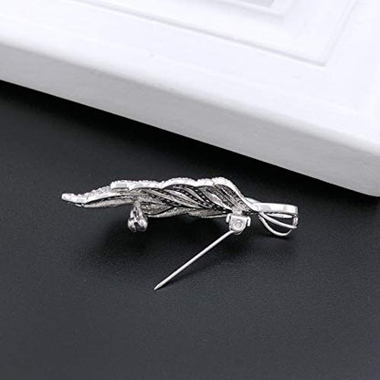 YOQUCOL Cubic Zirconia Crystal Rhinestone Wedding Brooch Pin for Women Brides Jewelry - color: D