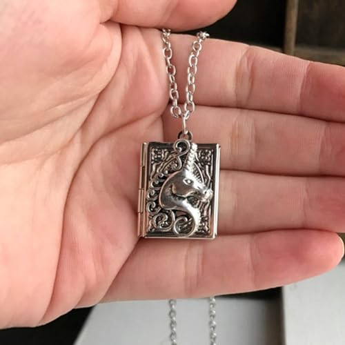 Unique Gothic Pendant Neckchains Charm Individualized Book Locket Pendant Necklace Jewelry for Daily Wear Dates Parties - color: Style 1599