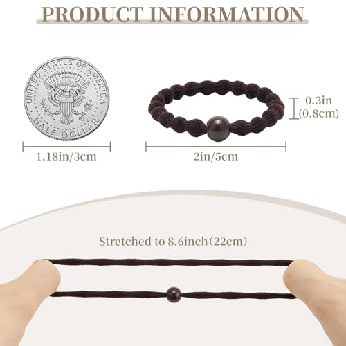 QIUTIMIY 10 Pcs No Damage Hair Ties Thick Hair Elastic Rubber Bands Hair Accessories Scrunchies Seamless for Women - color: Style 19