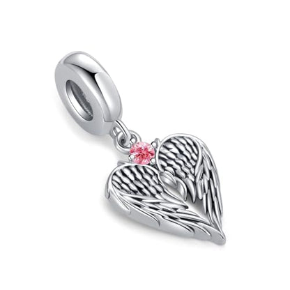 TCHYUN Spread Angle Wings Dangle Charm 12 Birthstone Bead for Pandora Bracelet Women Gift - style: Oct